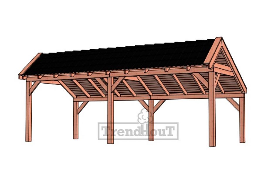 Trendhout kapschuur de Stee 730x360 cm - basis