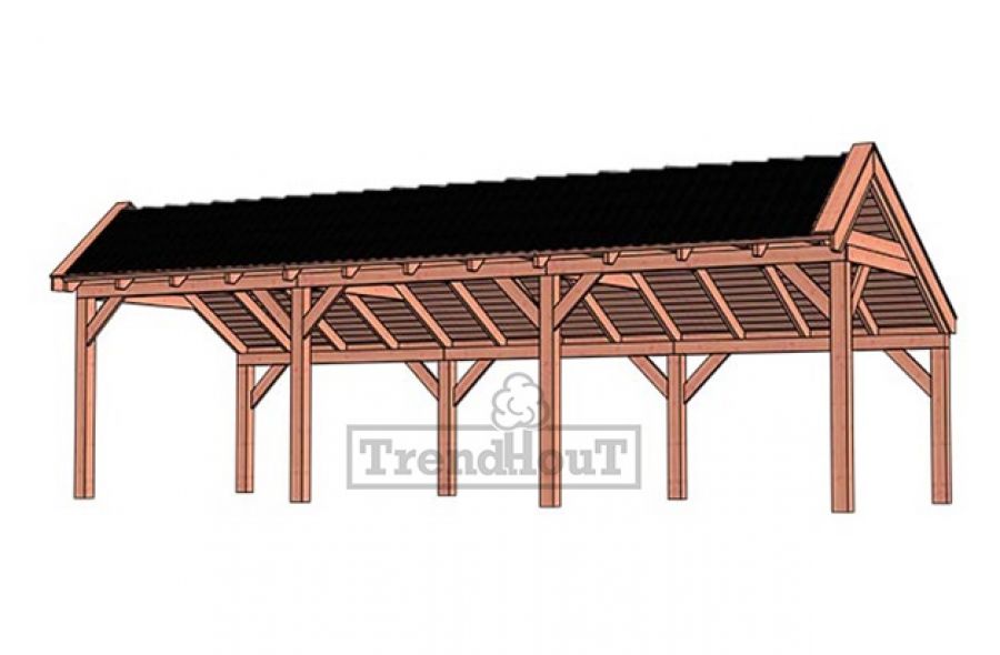 Trendhout kapschuur de Stee 900x360 cm - basis