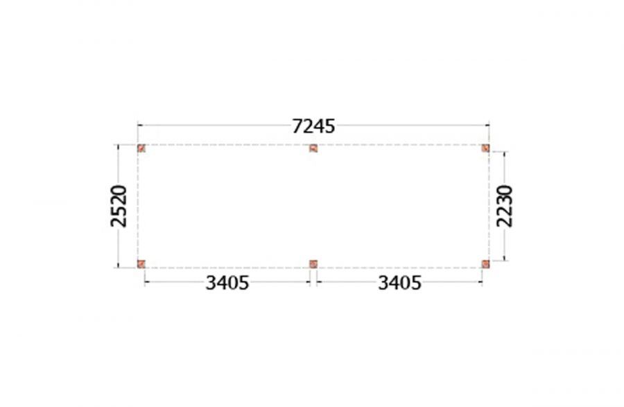 Overkapping Palermo 725x255 cm