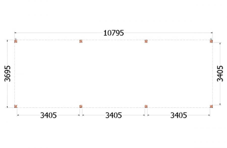 Overkapping Palermo 1080x370 cm