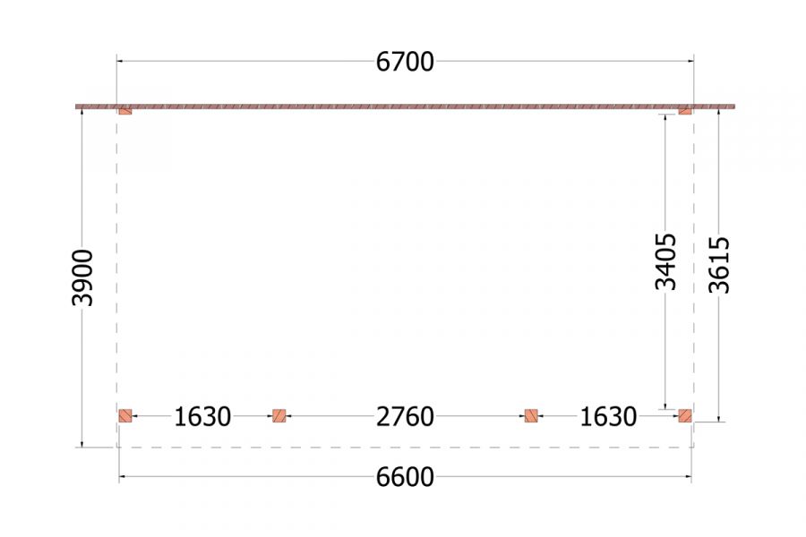 Aanbouwveranda Ancona 670x390 cm - plat dak