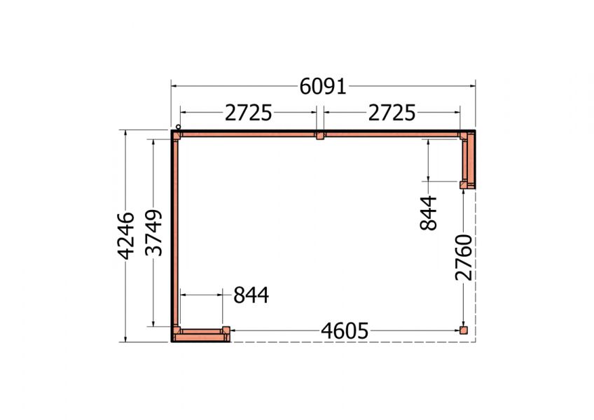 Buitenverblijf Capri 610x425 - Plat dak model links