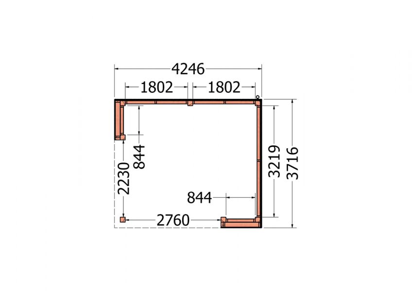 Buitenverblijf Capri 425x375 - Plat dak model rechts