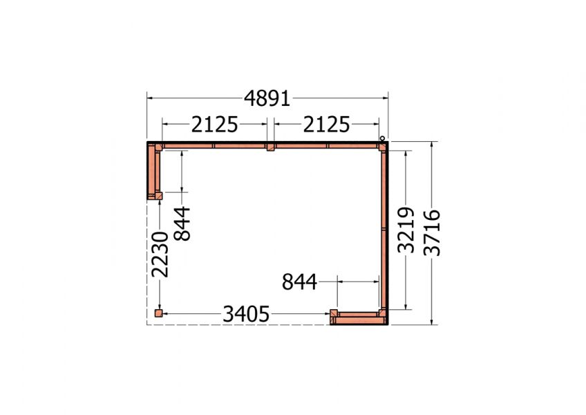 Buitenverblijf Capri 490x375 - Plat dak model rechts