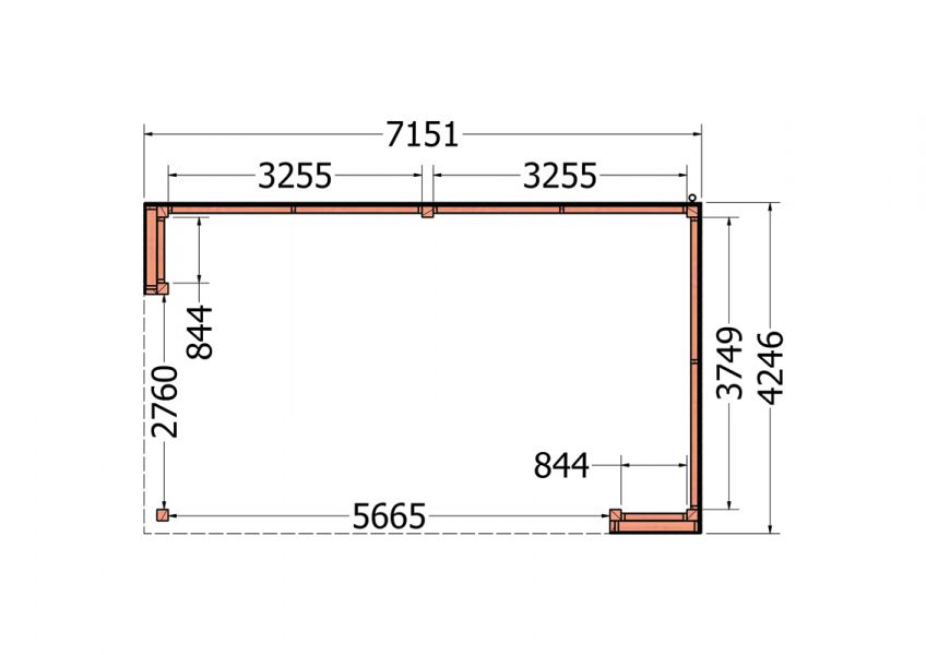 Buitenverblijf Capri 720x425 - Plat dak model rechts