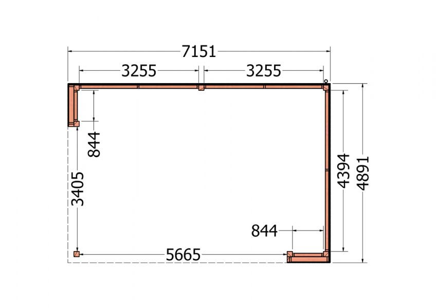 Buitenverblijf Capri 720x490 - Plat dak model rechts