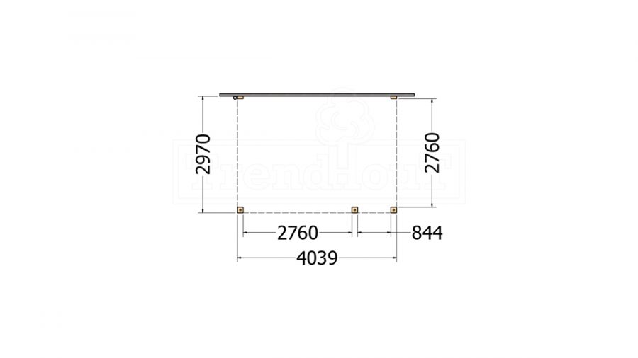 Aanbouwveranda Modena 405x300 cm - model rechts