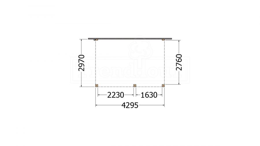 Aanbouwveranda Modena 430x300 cm - model rechts