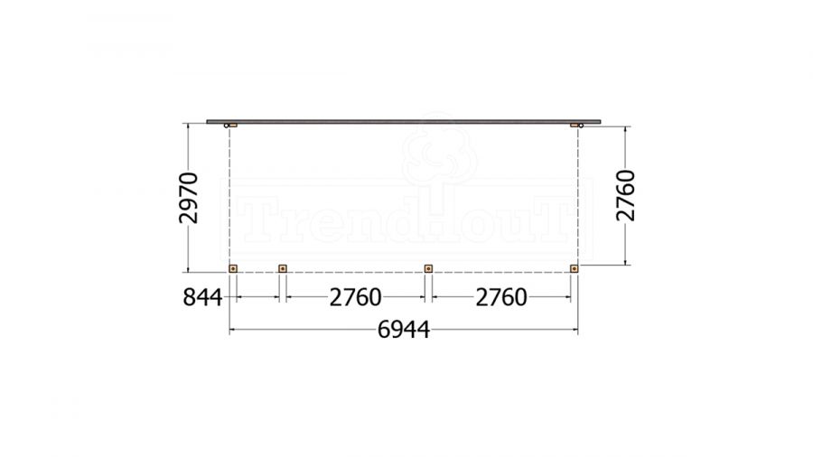 Aanbouwveranda Modena 695x300 cm - model links