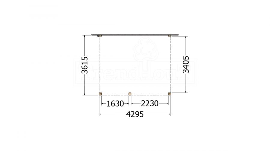 Aanbouwveranda Modena 430x365 cm - model rechts