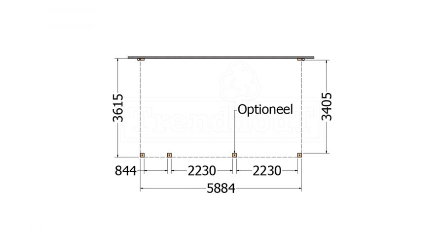 Aanbouwveranda Modena 590x365 cm - model links