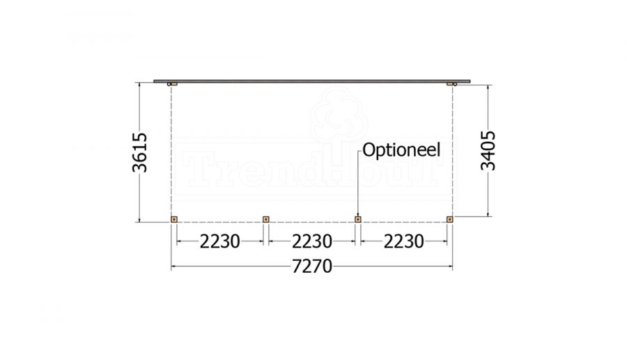 Aanbouwveranda Modena 730x365 cm - model links