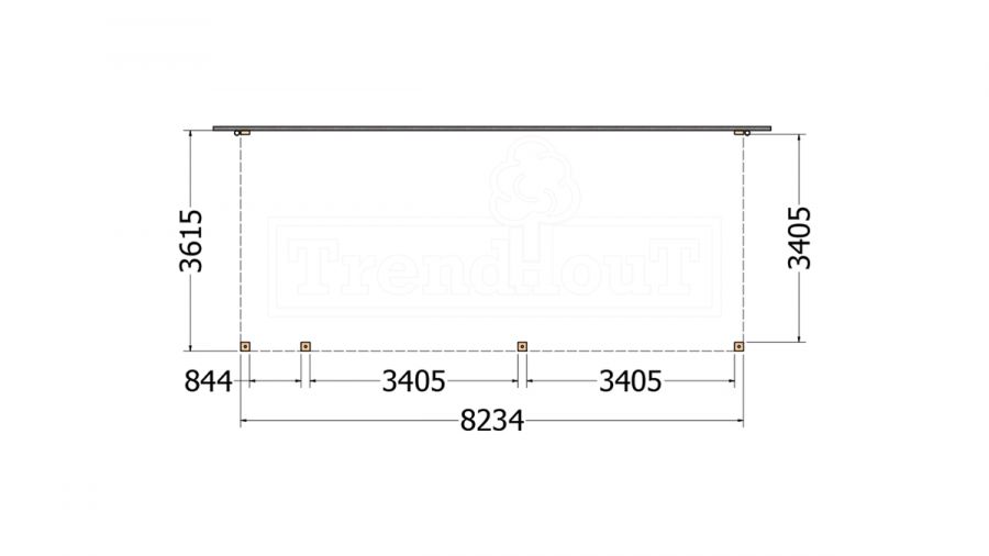 Aanbouwveranda Modena 825x365 cm - model links