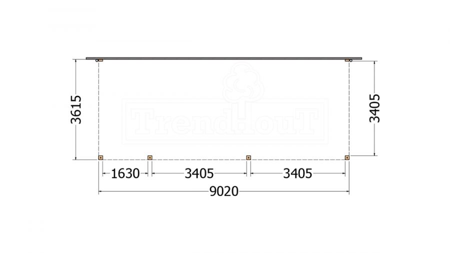 Aanbouwveranda Modena 905x365 cm - model links