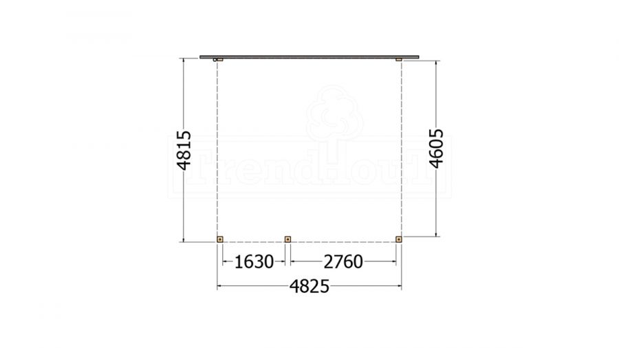 Aanbouwveranda Modena 485x485 cm - model rechts