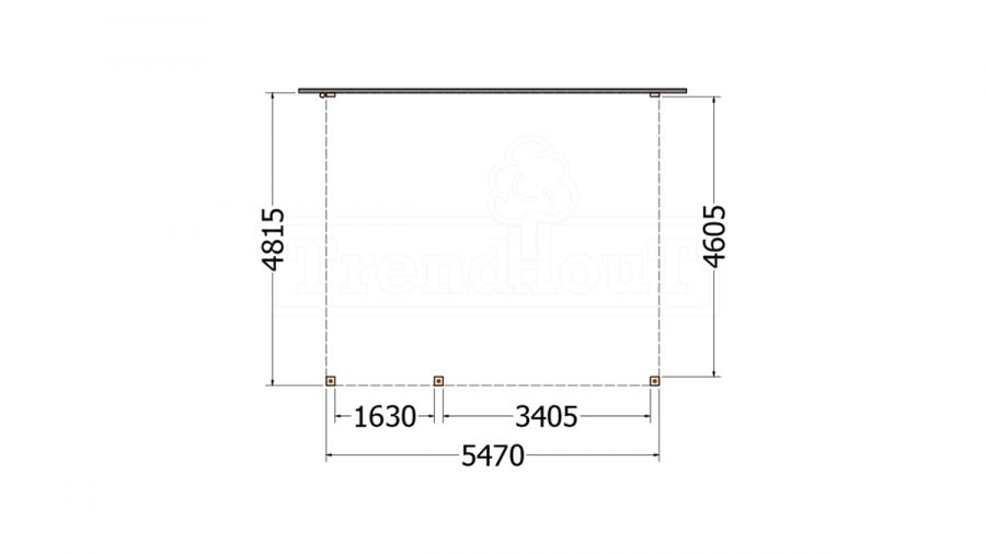 Aanbouwveranda Modena 550x485 cm - model rechts