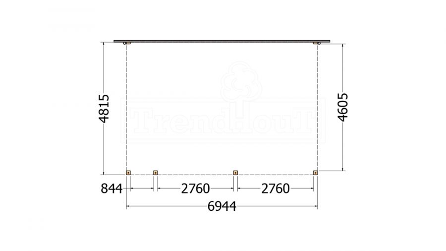 Aanbouwveranda Modena 695x485 cm - model rechts