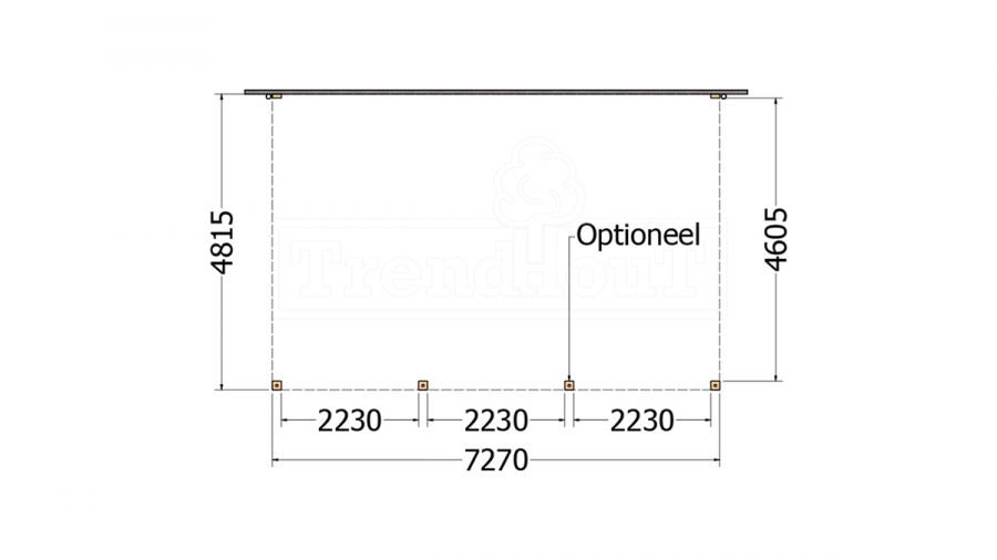 Aanbouwveranda Modena 730x485 cm - model rechts