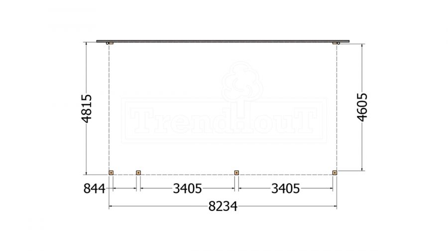 Aanbouwveranda Modena 825x485 cm - model links