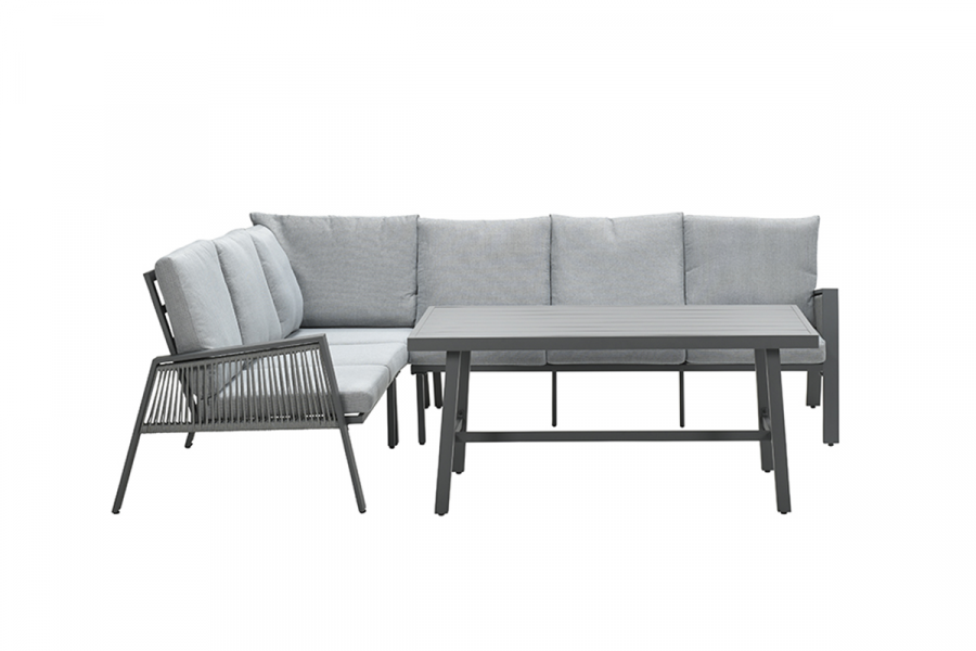 Loungeset Garden Impressions Andrea- hoekbank en tafel - grijs