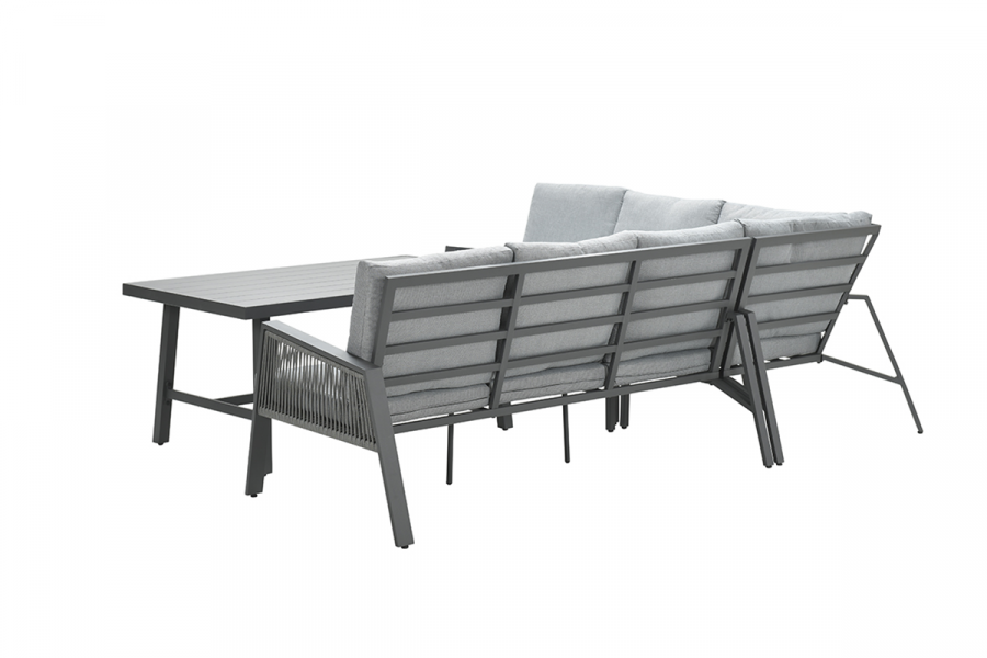 Loungeset Garden Impressions Andrea- hoekbank en tafel - grijs