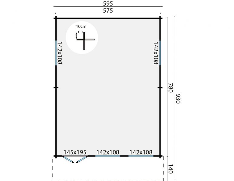 Blokhut Ballyragget 575x780 cm