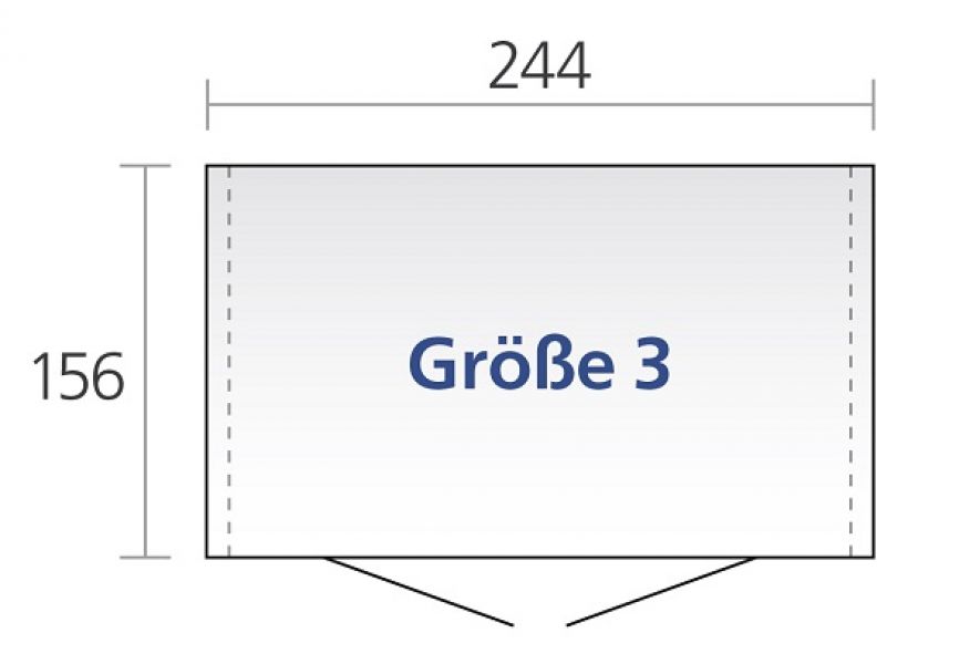 Metalen berging Europa 3 244x156x203 cm plattegrond