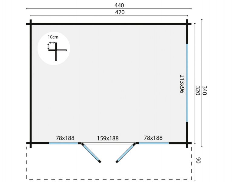 Tuindeco Blokhut Blackpool plattegrond