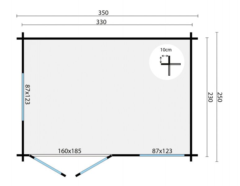 Blokhut Philip 350x250 cm