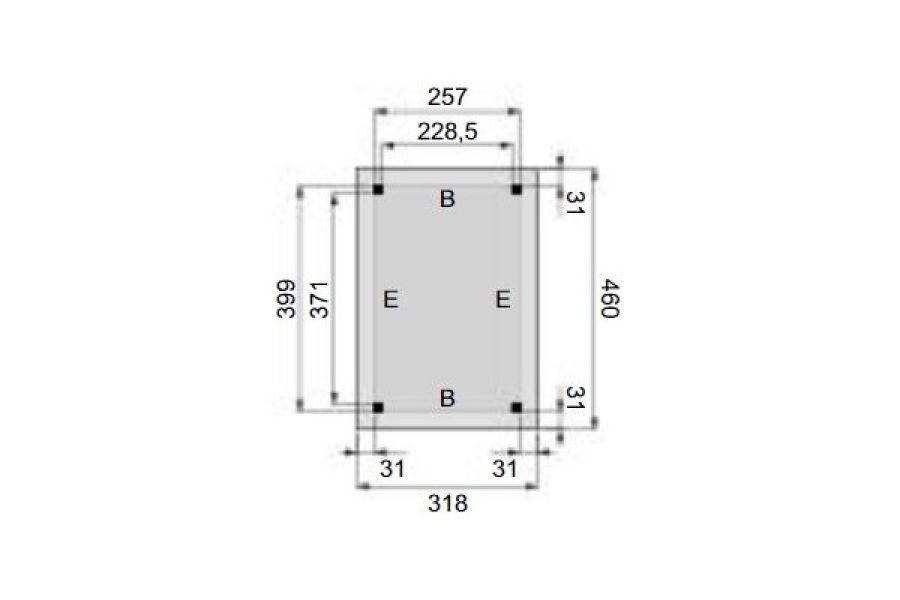 Plattegrond Overkapping Excellent L 260x400 cm