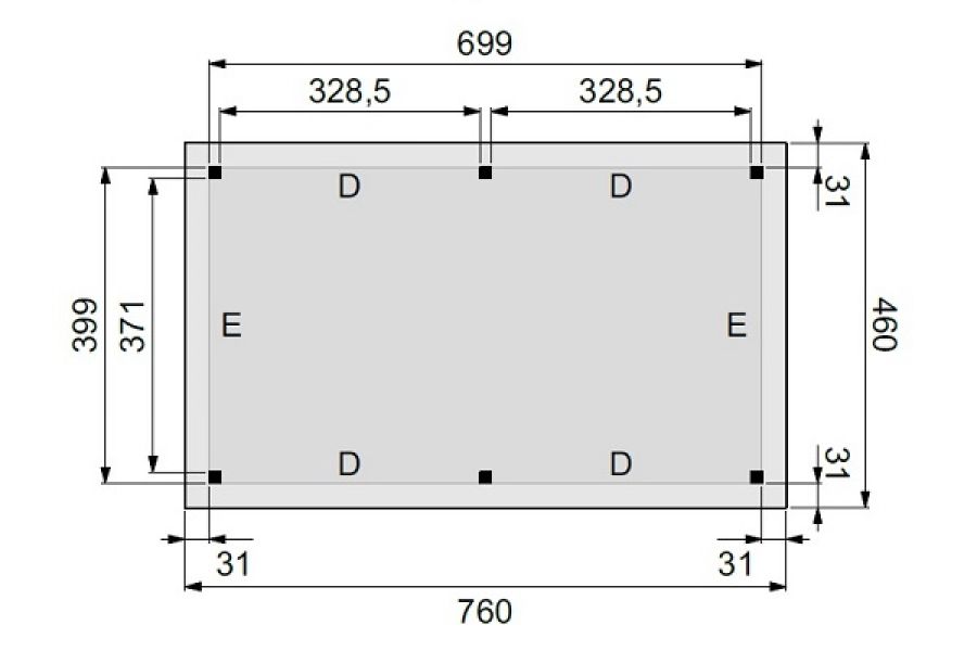 Plattegrond Overkapping Excellent XL 700x400 cm