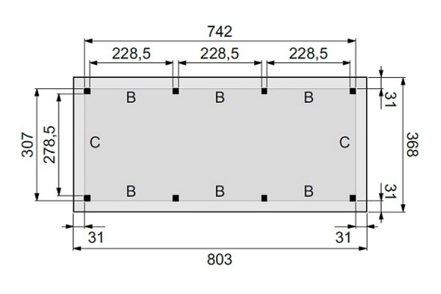 Plattegrond excellent buitenverblijf