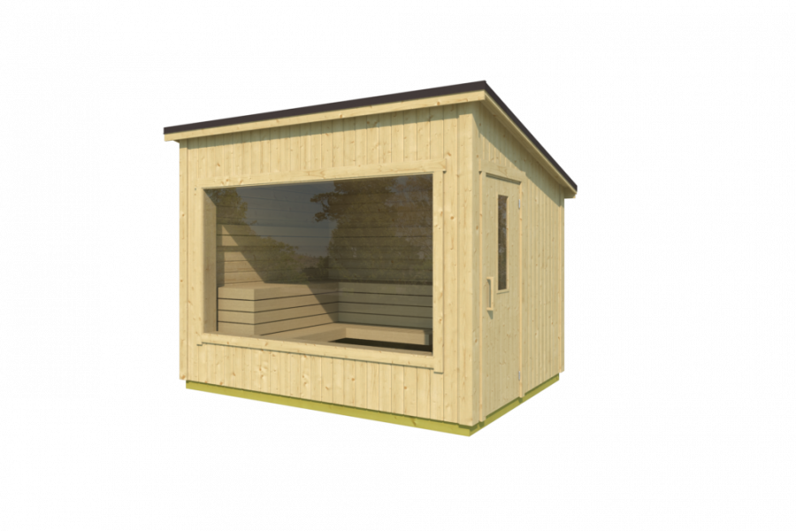 Buitensauna Carel S - 300x225 cm  - incl. dakshingles en vloer