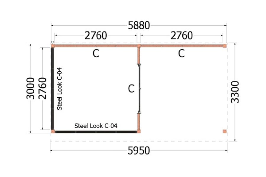 Buitenverblijf casa plattegrond
