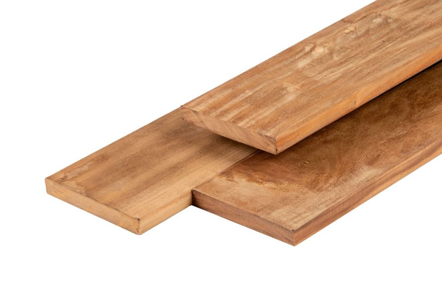 Hardhouten vlonderplank Garapa 2,1x24,5x335 cm glad geschaafd - duurzaamheidsklasse 2