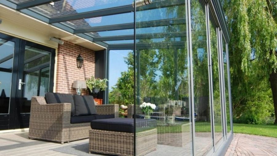 Glasschuifwand Profiline 5 spoor breedte 400 cm