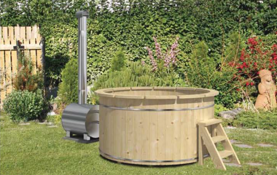 Hottub inclusief externe aluminium kachel