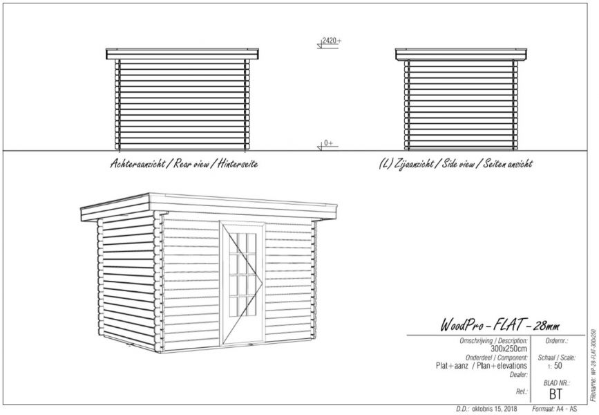 Blokhut Huizen - Tekening