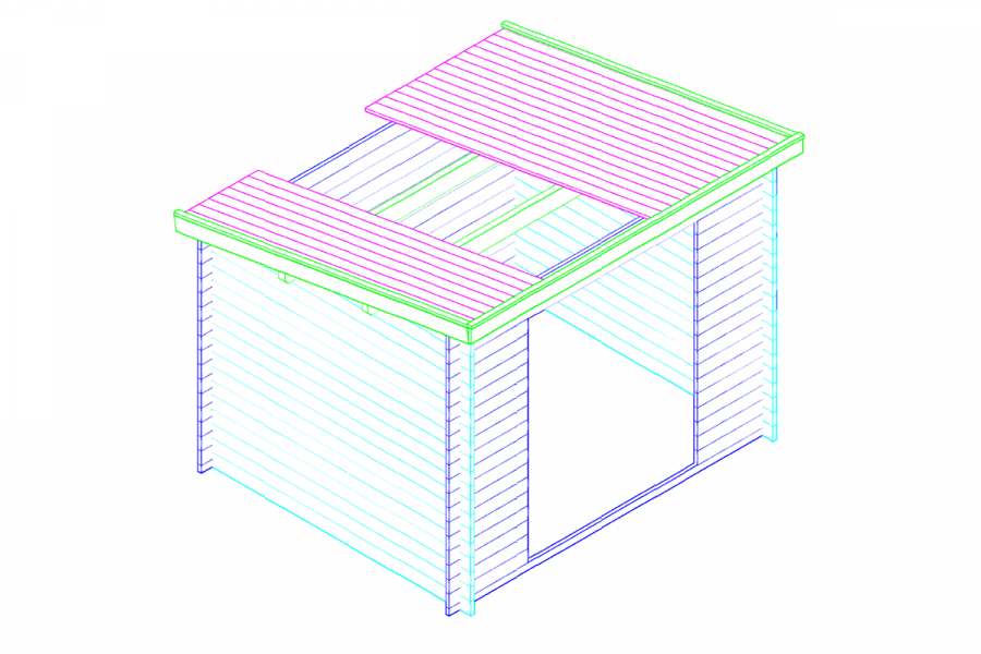 Blokhut 3025L 300x250 cm - exterieur gecoat