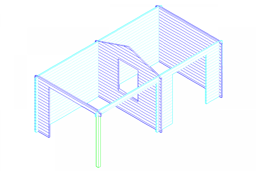 Blokhut 3030Z 576x300 cm - gecoat