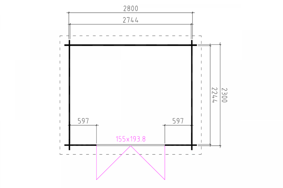 Blokhut 325M 300x250 cm