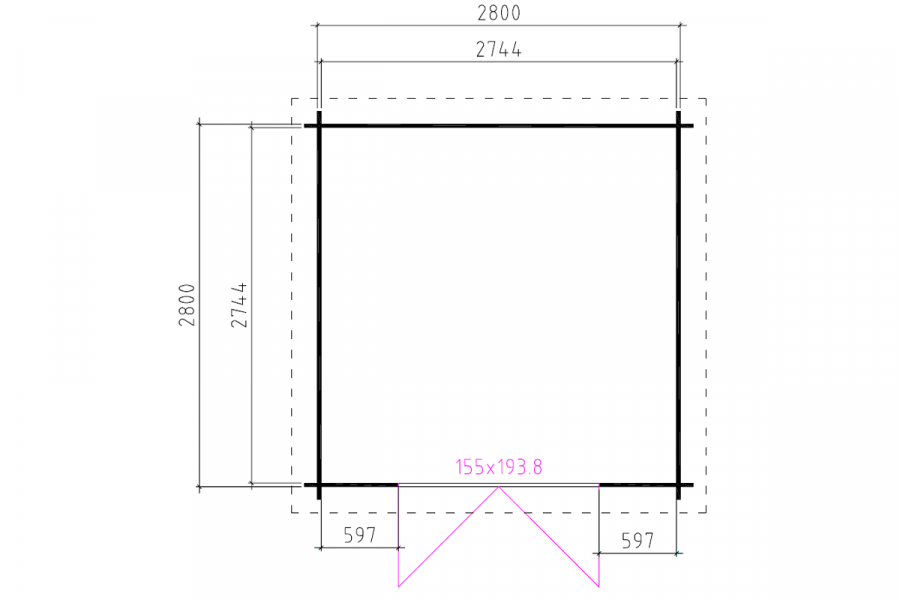 Blokhut 330M 300x300 cm