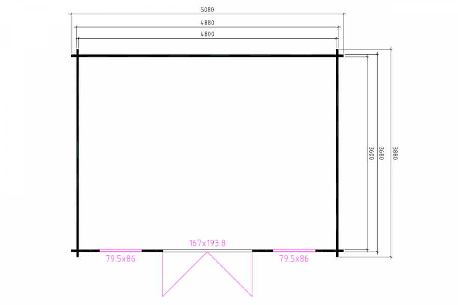 Blokhut 5139 508x388 cm - gecoat