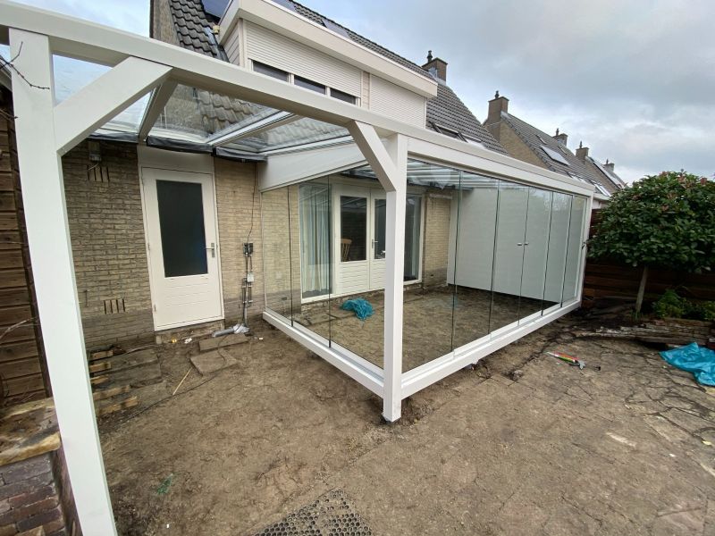 Greenline veranda 400x300 cm + 346 cm overkapping - Glasdak  - Hellevoetsluis