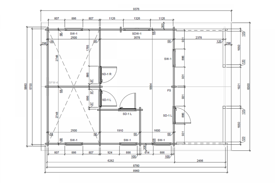 Chalet Innsbruck incl. slaapzolder - 588x896 cm - 68 mm