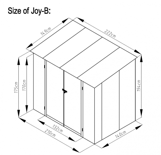 Metalen Tuinkast Joy B 222x149 cm