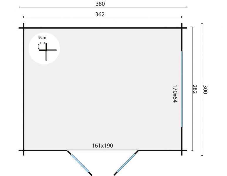 Blokhut Loya 380x300 cm