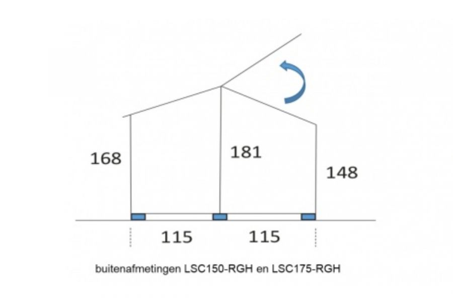 Multifunctionele berging 175x243x181 cm