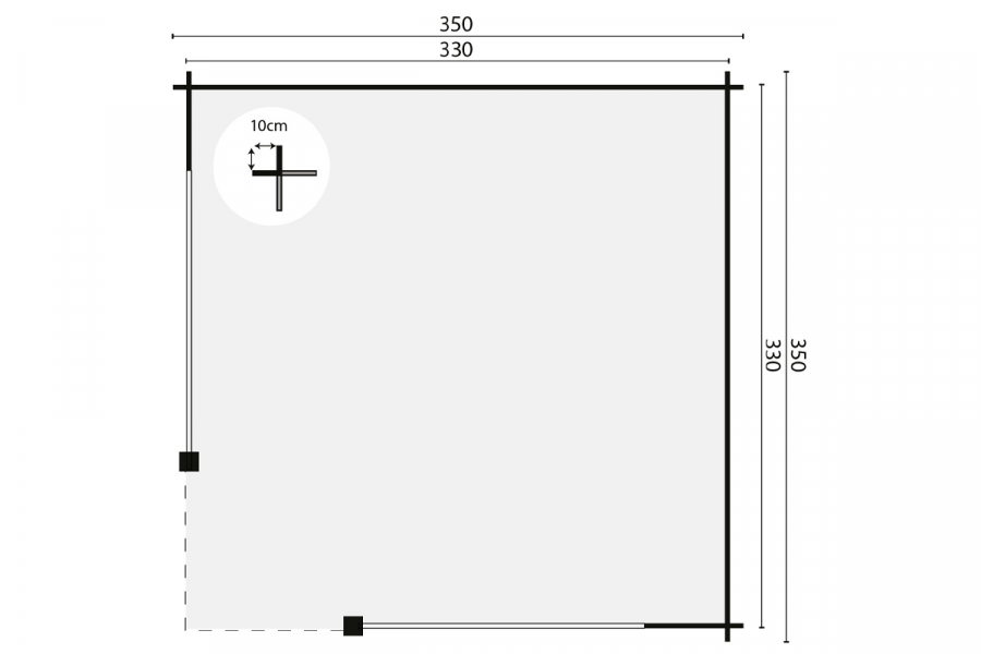 Prieel Mitch 350x350 cm