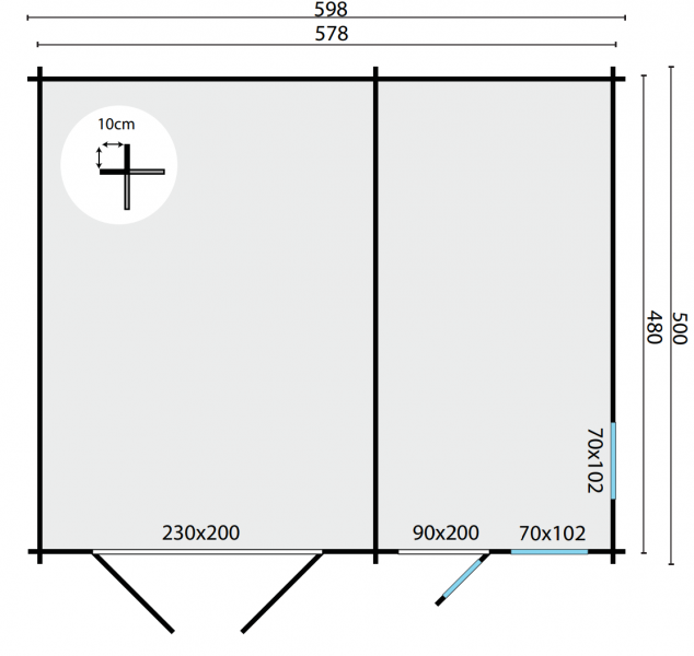 Garage Moa 598x500 cm